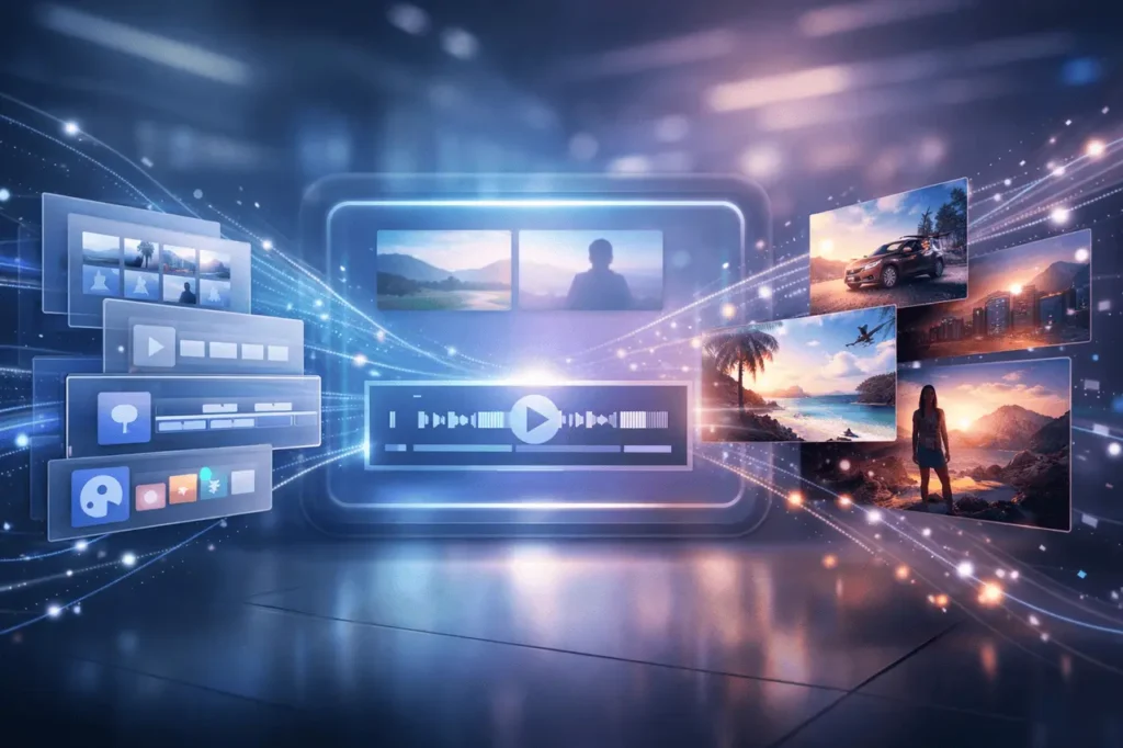 Veograms for Gemini feature image showing remixable AI video templates and structured generative video creation workflow.