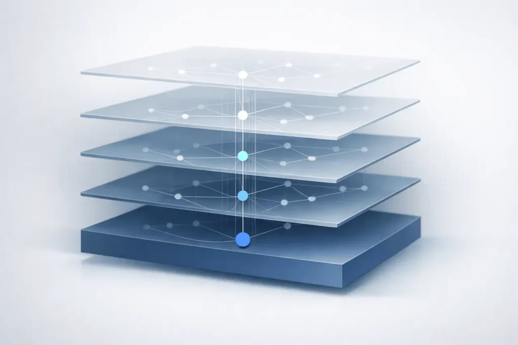 Current image: Deep-Thinking Tokens visualization showing transformer layers with a highlighted token stabilizing across layers to represent LLM reasoning measurement.