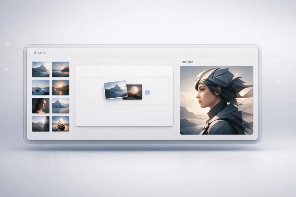 Flow update interface showing Nano Banana 2 integration and improved asset grid tools for AI image generation.