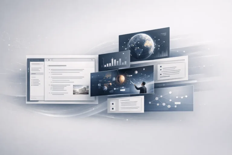 NotebookLM Cinematic Video Overviews visual interface showing AI transforming research documents into cinematic video explanations.